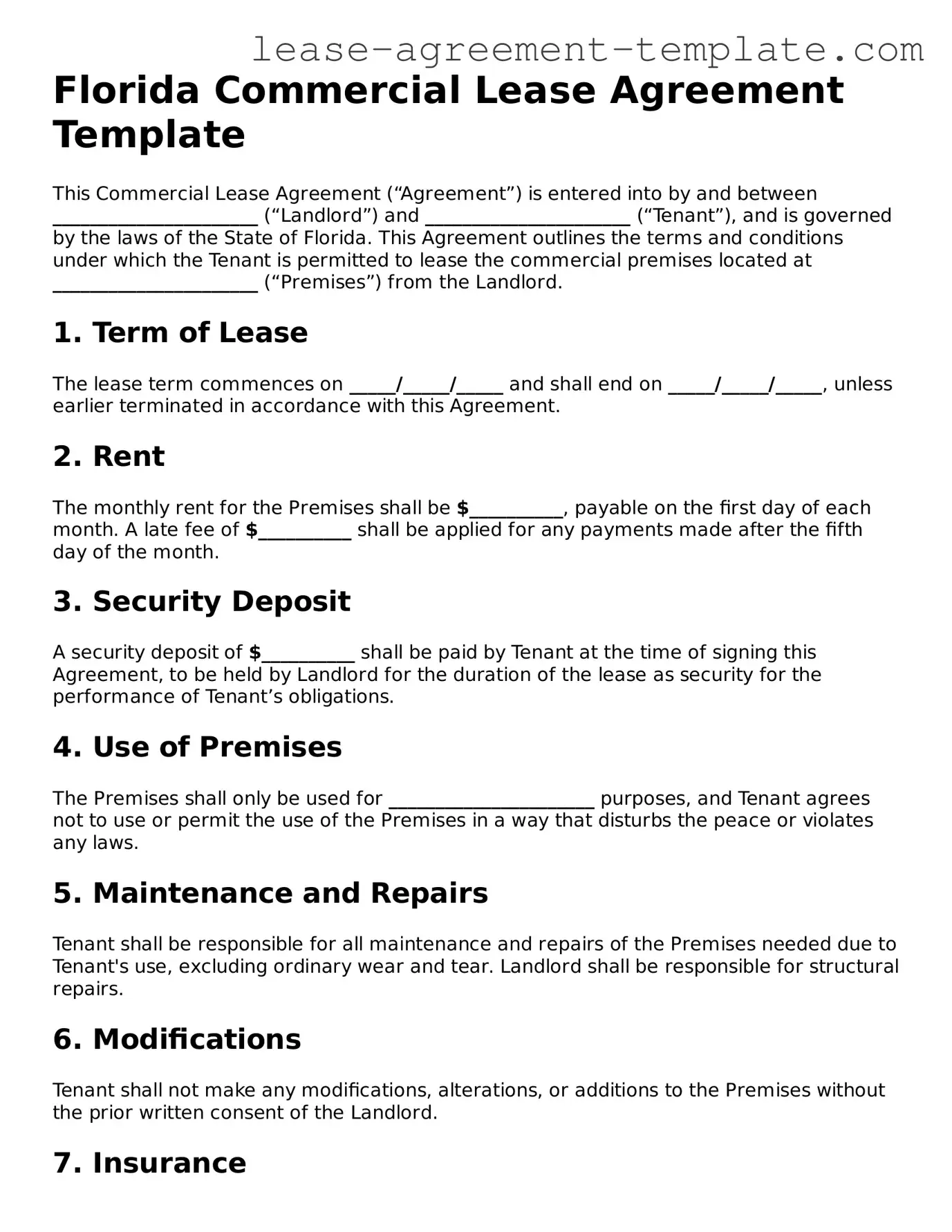 Attorney-Approved Florida Commercial Lease Agreement Form