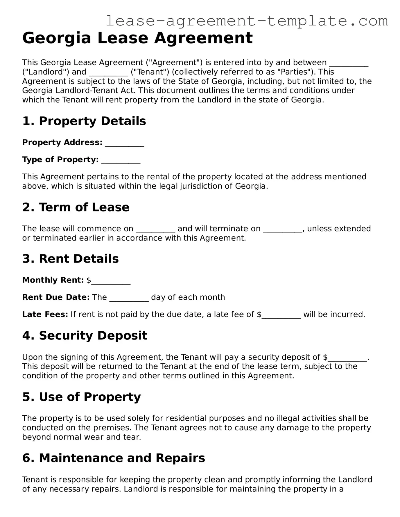 Attorney-Approved Georgia Lease Agreement Form