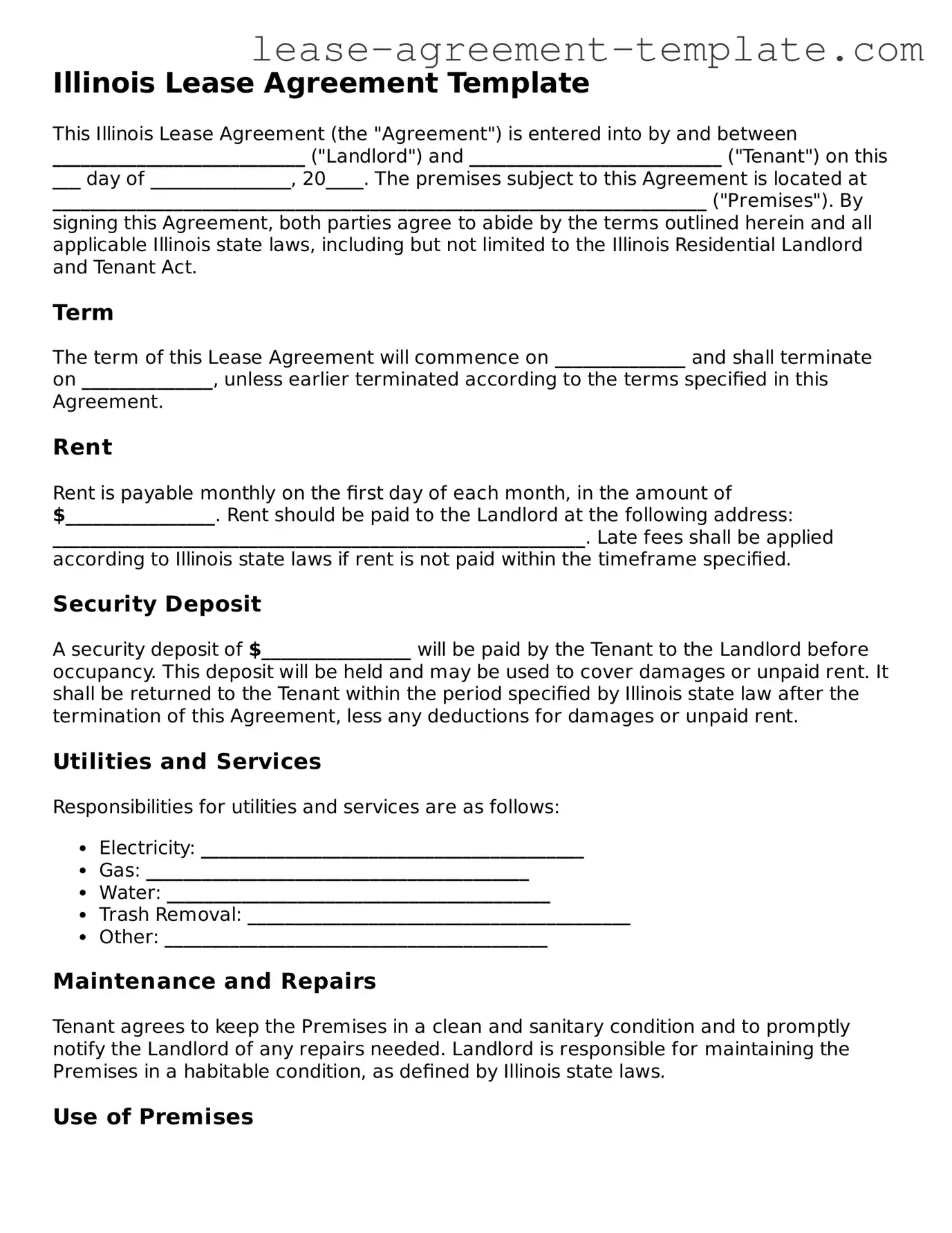 Attorney-Approved Illinois Lease Agreement Form