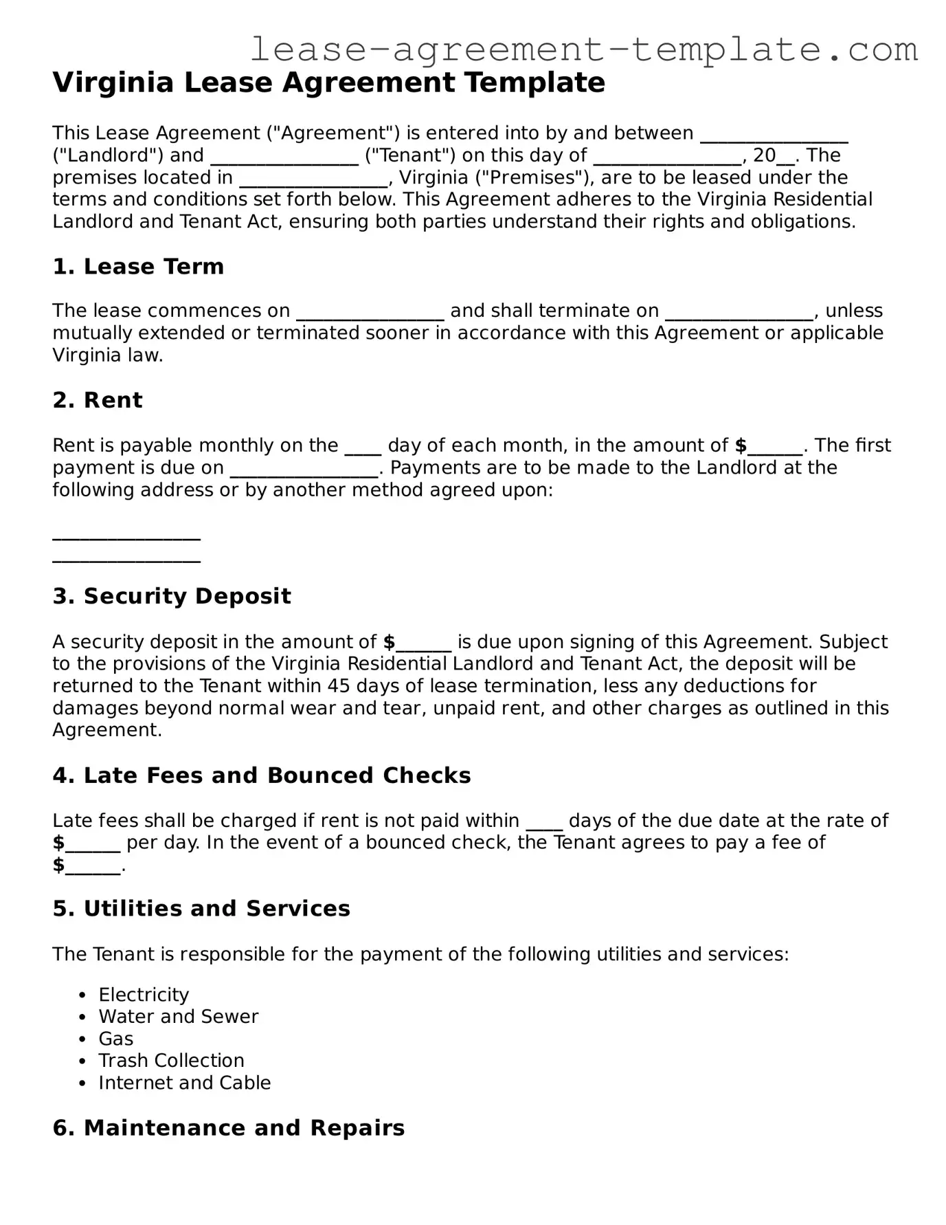 Attorney-Approved Virginia Lease Agreement Form