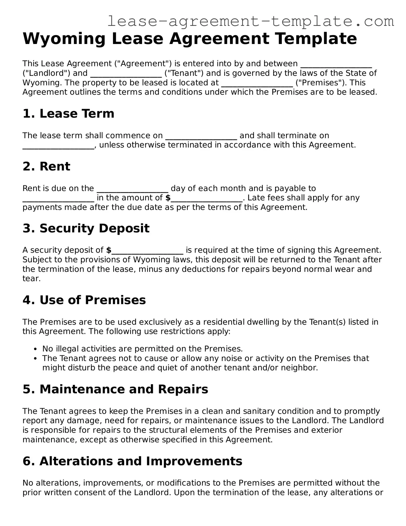 Attorney-Approved Wyoming Lease Agreement Form